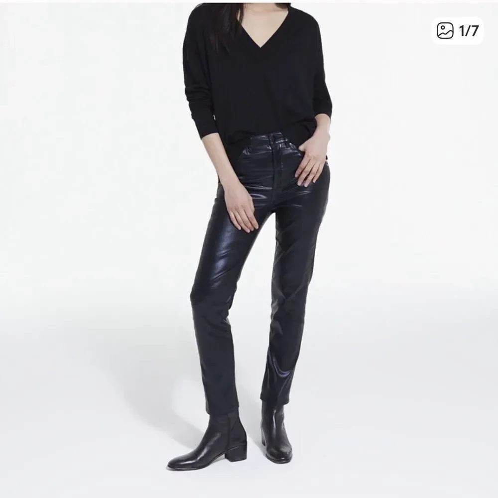 The Kooples Black Coated Skinny Pants Jeans NWT